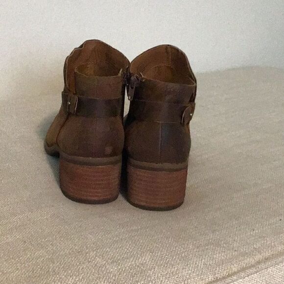 KORKS Sonya Ankle Leather Bootie Distressed Brown/Rust - Picture 4 of 8